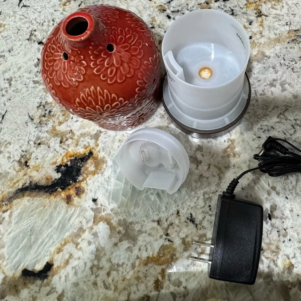 Rust Ceramic Floral Lantern Essential Oil Ultra Sonic Aromatherapy Diffuser